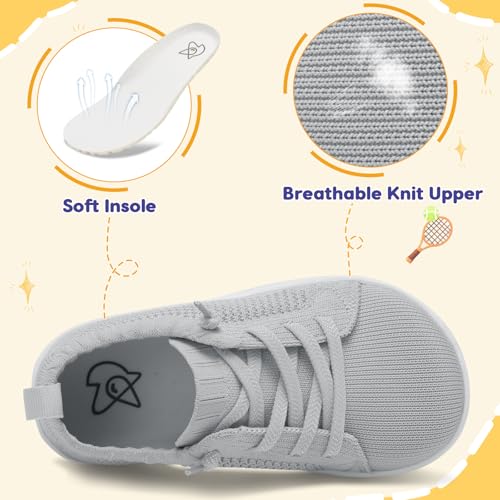 Image of LeIsfIt Toddler Shoes Girls Boys Wide Shoes Kids Zero Drop Minimalist Sneakers Barefoot Slip on Tennis Sneakers