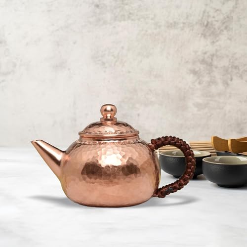 Pot eau chaude cuivre pur fait main, bouilloire théière durable