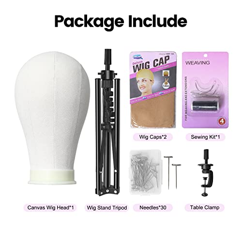 Wig Stand Tripod With Head, Foldable Wig Head Stand With Mannequin Head, 23 Inch Mannequin Head For Wigs With Stand, Wig Stand With Head For Wigs Making Display #TOP5