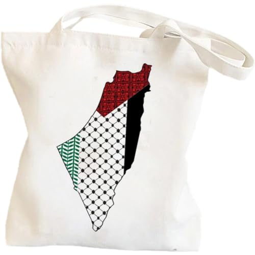 Keuyeo Bolso De Lona Impreso con Mapa De Palestina, Bolso De Compras para Mujer Harajuku, Bolso De Mano Retro con Mapa Nacional De Palestina, Bolso De Mano para Mujer Keuyeo Bolso De Lona Impreso con Mapa De Palestina, Bolso De Compras para Mujer Harajuku, Bolso De Mano Retro con Mapa Nacional De Palestina, Bolso De Mano para Mujer