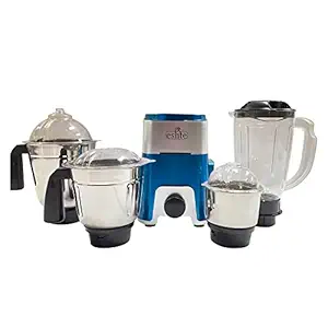 Eslite Mixer Grinder Juicer Machine For Kitchen 750 Watts, Food Processor With 3 Multipurpose Stainless Steel Jars, 1 Polycarbonate Juicer Jar, Razor Sharp Blades, 3 Speed Control, Jio (Blue)
