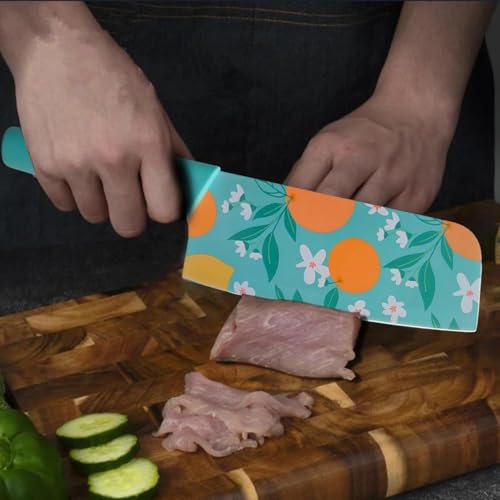 Image of LISHER Printed Stainless Steel Kitchen Knife Set with Non-Slip Handle, Antibacterial Multi Color-Printed Non-Stick Coating, Paring Knife (Pack of 3)