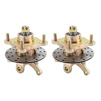 1 Paar Lenkung Strebe Knöchel Spindeln, Metallrad -Hubs Flanschkit mit Bremsscheibe für Cart Go Kart Quad Bike ATV UTV, mit Radstummel Achse Strebe Bremsscheibe