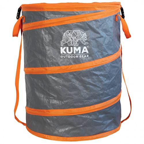 Caneca de basura plegable rectangular gris y naranja 113 L
