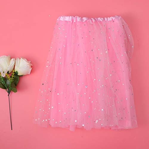 STOBOK Lantejoulas Saia Tutu 1Pc Rosa Lantejoulas Saia Tutu Luminosa Half- Length Saia Ballet Saia D
