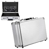 OGANAZI Alu Aktenkoffer mit Zahlenschloss A4 Dokumentenkoffer Abschließbare Dokumentenbox Klein Wasserdicht Alukoffer Tragbarer Handkoffer Silber Businesskoffer Reisekoffer für Geschäftsreisen