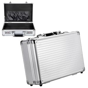 OGANAZI Alu Aktenkoffer mit Zahlenschloss A4 Dokumentenkoffer Abschließbare Dokumentenbox Klein Wasserdicht Alukoffer Tragbarer Handkoffer Silber Businesskoffer Reisekoffer für Geschäftsreisen