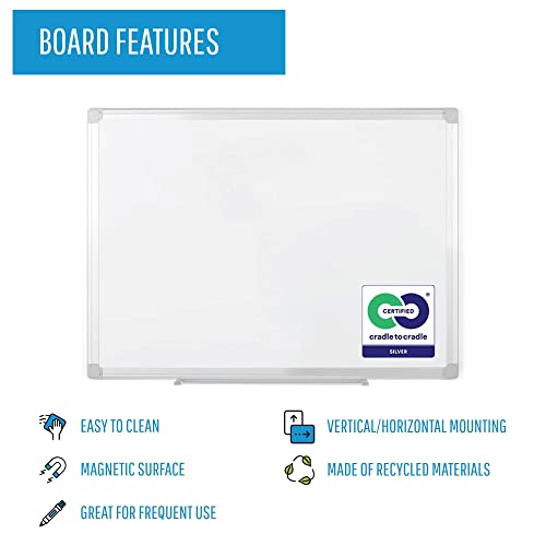 Mastervision Ma2707790 Whiteboard Magnetic Earth Dry Erase Board, 48" X 72" With Aluminum Frame #TOP2
