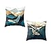 Fundas de cojín de 45 x 45 cm, juego de 2 fundas de almohada de algodón con diseño de ballena para sofá, silla, cama, decoración de habitación, 45,7 x 45,7 cm