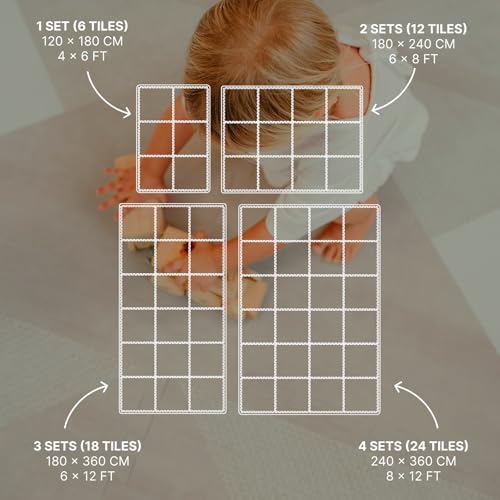 Image of Toddlekind Baby Play Mat, 6 X 4 feet, Reversible Crawling Carpet, Soft Foam, 1.2cm Thick Floor Mat for Toddlers & Kids, Foldable, Expandable, BPA Free Non Toxic, Easy to Clean, Anti-Slip, Kyte Mocha