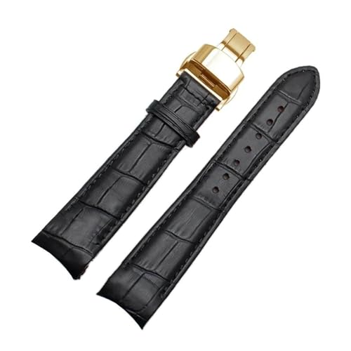 Rowces Leather Watch Bracelet Curved End Watch Strap 20Mm 21Mm 22Mm Watch Replacement Wristband, 20Mm