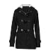 Produktbild Elecenty Damen Lange Wintermantel Mit Kapuze Windbrecher Sweatshirt Mantel Outwear Winterjacke Sweatjacke Parkajacke Jacke Steppjacke Outdoorjacke Übergangsjacke Trenchcoat (XXXL, Schwarz)