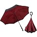 MRTLLOA 40/49/56 Inch Oversize Windproof Inverted Reverse Upside Down Umbrella, Golf Size Rain Umbrella, Double Layer, C-Shaped Handle for Men, Women and Kids (Wine Red, 49 Inch)