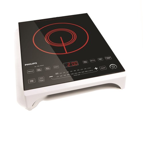 Image of Philips HD4909 2100-Watt Induction Cooktop with Touch Sensor (Black /Red)