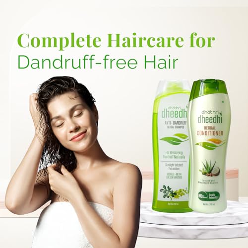 Image of Dhathri Dheedhi Dandruff Treatment Combo | Ayurvedic Hair Conditioner for Dandruff | Herbal Shampoo for Dandruff and Dry Hair | Hair Conditioner for Dry Frizzy Hair | 200ml Each