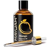 MAYJAM 100ML Mango Fragrance Oil Essential Oil, 3.38FL.OZ Large Volume Mango Oil for Diffuser, Great for DIY Soap and Candle Making