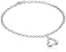 14k Gold Heart Dangle Charm Bracelet, 7"