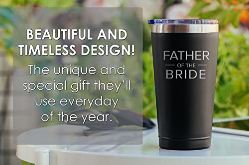 Sodilly Insulated Coffee Tumbler- Father's Day Gift- Engagement Announcement Accessory- Father of the Bride Tumbler Gifts- Special Father of the Bride- 16oz Black Insulated Coffee Tumbler - Image 4