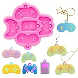 Game Controller Silicone Resin Mold 5-Cavity Expoy Resin Casting Mold for Jewelry and Keychain Making DIY Creative Mini Game Controller Pendant Ideal Gift