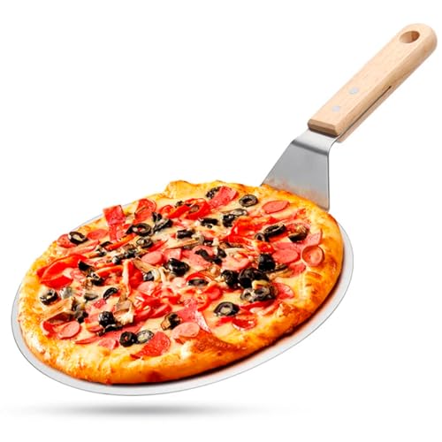 Pá Para Pizza Alumínio Cabo De Madeira 10'' 25cm