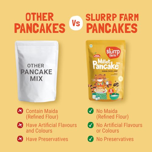 Image of Slurrp Farm Banana Choco Chip Millet Pancake Mix | Super Saver Pack | 300g