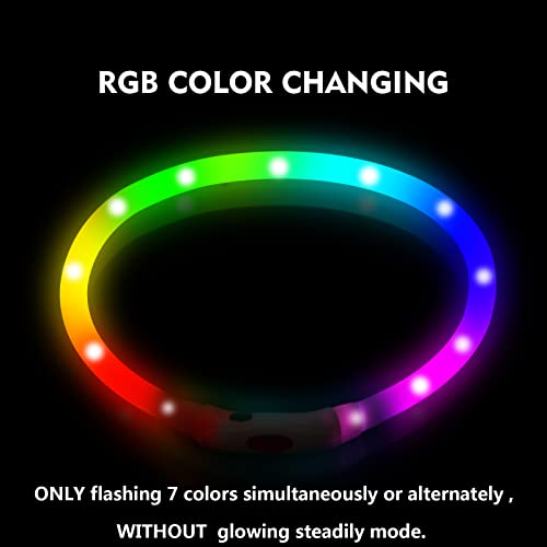 Novkin Led Dog Collar, Rechargeable Rgb Color Changing Light Up Dog Collars, Waterproof Dog Lights Make Pet Visible And Safety For Night Walking，Outdoor, Camping, For Small Medium Large Dogs #TOP1