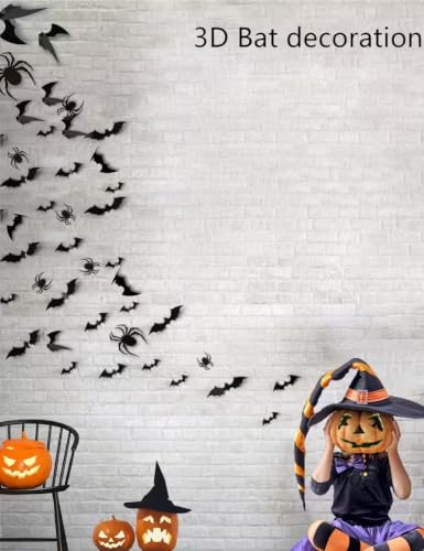 152Pcs Spider bat Decorations for Halloween,Cheap 3D Bats wall Decor Indoor - image 4