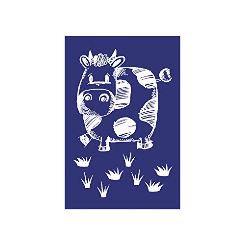 RAYHER Stencil, Mucca, DIN A5, Gomma, Blu, 26 x
