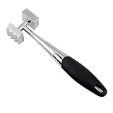 Kihappy Stainless Steel Meat Tenderizer Mallet Tool Hammer with Non Slip Handle Rubber Grip