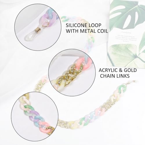 Image of Acrylic Glasses Chain for Women Men Reading Eyeglass Strap Sunglasses Holder Mask Lanyard Chain for Adults