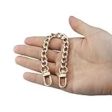HEEHEE 7.9' (20cm) Purse Chain Strap Extender, Sturdy Flat Iron Replacement Chain with Buckles, Comfortable Shoulder Crossbody Strap for Handbags, Upscale Color Gold Tone, 1 PCS