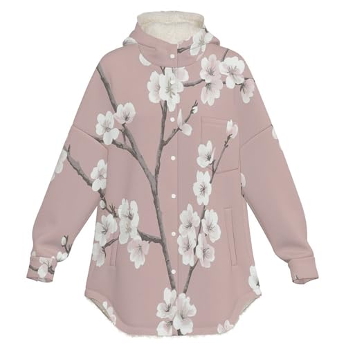 Manteaux doublée de sherpa rose contre le froid glacial veste polaire à capuche