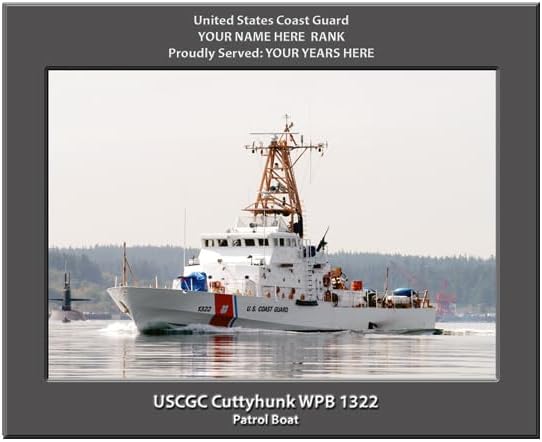 USCGC Cuttyhunk WPB 1322 Personalized Canvas Print, Coast Guard Photo, 11x14 Inch, Personalized Name and Rank, Made in USA