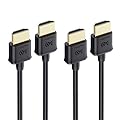 Cable Matters 2-Pack Ultra Thin HDMI Cable 3 ft, Support 4K@60Hz, Ultra Slim HDMI Cable 4K Rated with Ethernet, HDR Support for PS5, Xbox Series X/S, RTX4090/3090, RX 7900/7800, Apple TV, and More