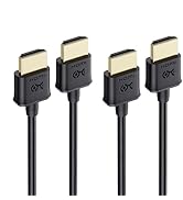 Cable Matters 2-Pack Ultra Thin HDMI Cable 6 ft, Support 4K@60Hz, Ultra Slim HDMI Cable 4K Rated ...