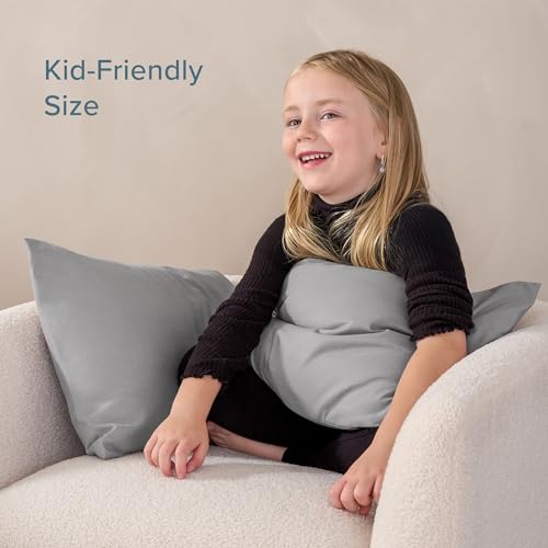 Image of Bare Home Microfiber Pillow Cases - Toddler Size Set of 2 Cooling Pillowcases Double Brushed Light Grey Pack Easy Care (Toddler Pillowcase 2, Light Grey)