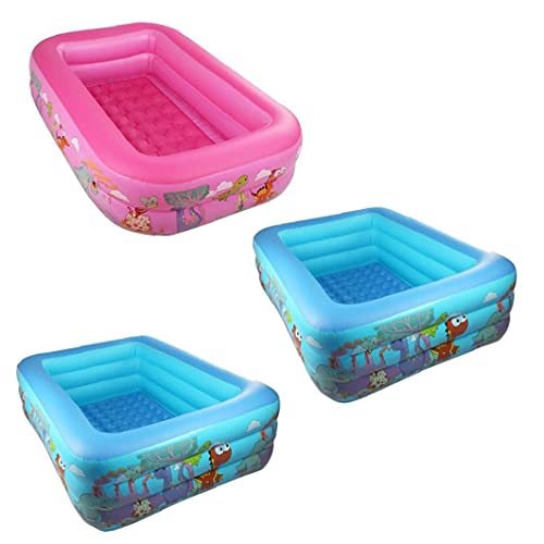 Opblaasbaar zwembad, verdikt 2-laags Kids Water Play Padding Bathtub Blue 120cm, Baby Badzwembad, - Image 6