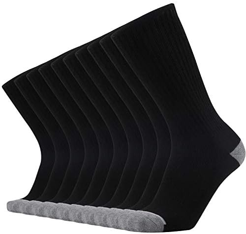 ONKE Cotton Cushion Crew Socks for Men Athletic All Season Heavy Duty Work Boot with Thick Moisture Control Sweat Wicking(Black XL)
