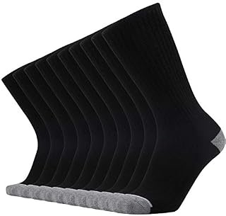 ONKE Cotton Moisture Wicking Work Training Cushion Crew Socks Men Pack(Black L)