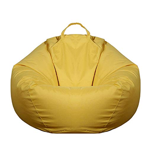 RTMX&kk Sitzsack Für Kinder Stofftier-Aufbewahrung Sitzsack Lazy Lounge Storage Sitzsack Stuhlbezug Kinderliege Wasserdicht Einheitsgröße Ohne Füllstoff,Gelb,XXL Cover