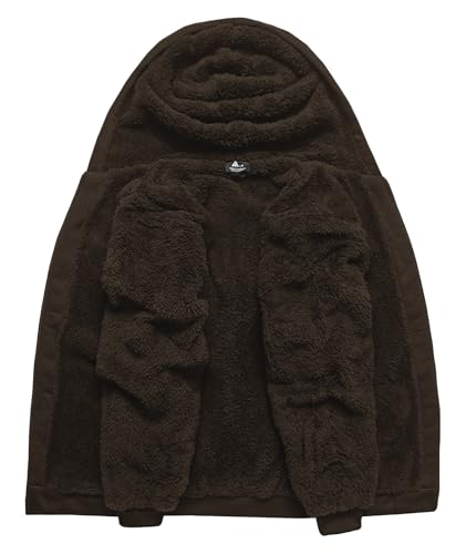 Image of SCODI Hoodies for Men Heavyweight Fleece Sweatshirt - Full Zip Up Thick Sherpa Lined Hooded Sweatshirts