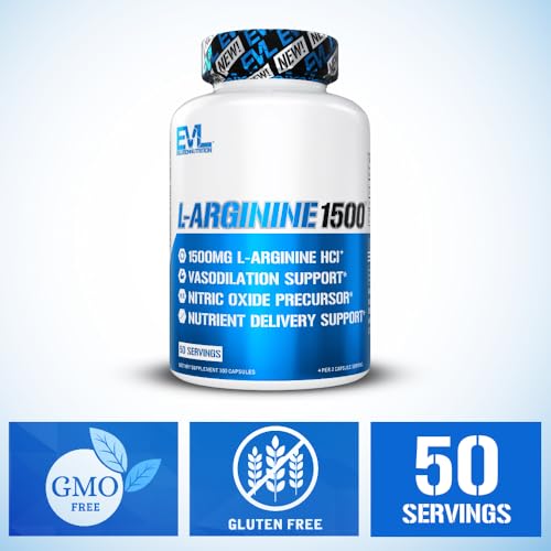 image for Evlution Nutrition Nitric Oxide Booster L-Arginine Supplement - High P