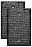 Monarch Abode 19121 Single Switch Hand Hammered Toggle Blank Wall Plate Aluminum Decorative Wall Plate Switch Plate Outlet Cover, 1-Gang, Matte Black pack of 2