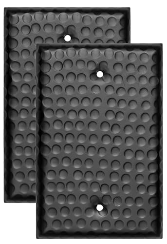 Monarch Abode 19121 Single Switch Hand Hammered Toggle Blank Wall Plate Aluminum Decorative Wall Plate Switch Plate Outlet Cover, 1-Gang, Matte Black pack of 2