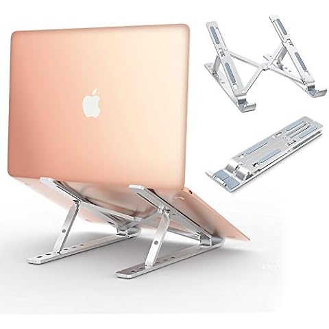 Babacom Laptop Stand, Aluminum Ventilated Stand Ergonomic Adjustable Computer Holder, Lightweight Notebook Riser for MacBook Air Pro, Dell XPS, HP, More 10-15.6” Laptops Tablet iPad, Silver Cover