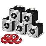 SIMAX3D Nema 17 stepper motor 5PSC 42 x 38 mm 1.5A-3.0V 2 phase 4 wires 1.8 degrees with 39.3 inch cable for Creality CR-10 10S Ender 3 3D printer/CNC extruder and Y-axis