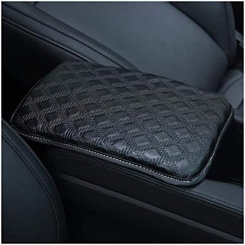 Forala Auto Center Console Pad PU Leather Car Armrest Seat Box Cover Protector Universal Fit (A-Black)