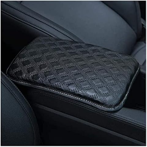 Forala Auto Center Console Pad PU Leather Car Armrest Seat Box Cover Protector Universal Fit (A-Black) Cover