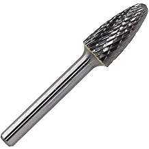 SF-5 Tungsten Carbide Burr Tree Shape Radius End Double Cut Rotary Burr File1/2 Cutter Dia X 1Cutter Length with 1/4 Shank 45mm Length,1pcs