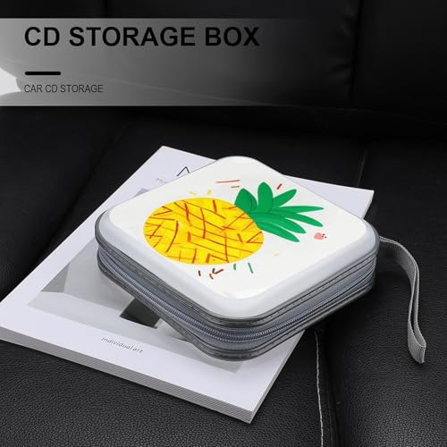 Étui CD DVD ananas moderne One Size avec fermeture éclair pour 40 compartiments